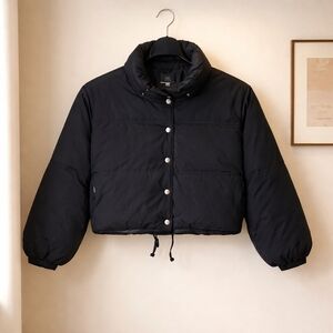 Black Puff Coat Wild Fable